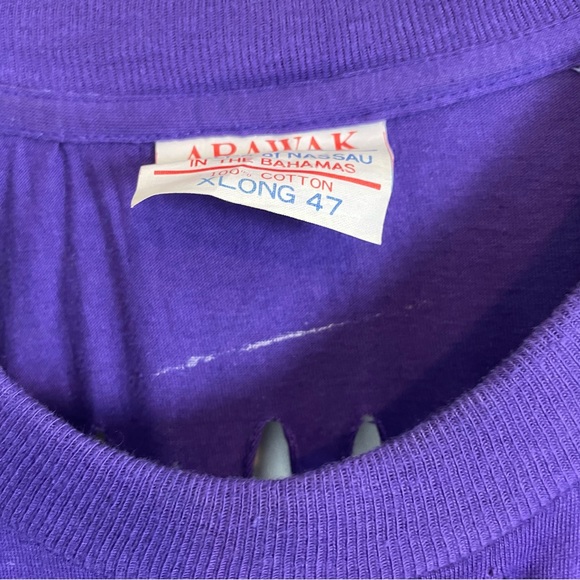 Bahamas Tourist Bathing Suit Cover-Up Shirt Single Stitch Cut Outs Long Glitter - Picture 6 of 13